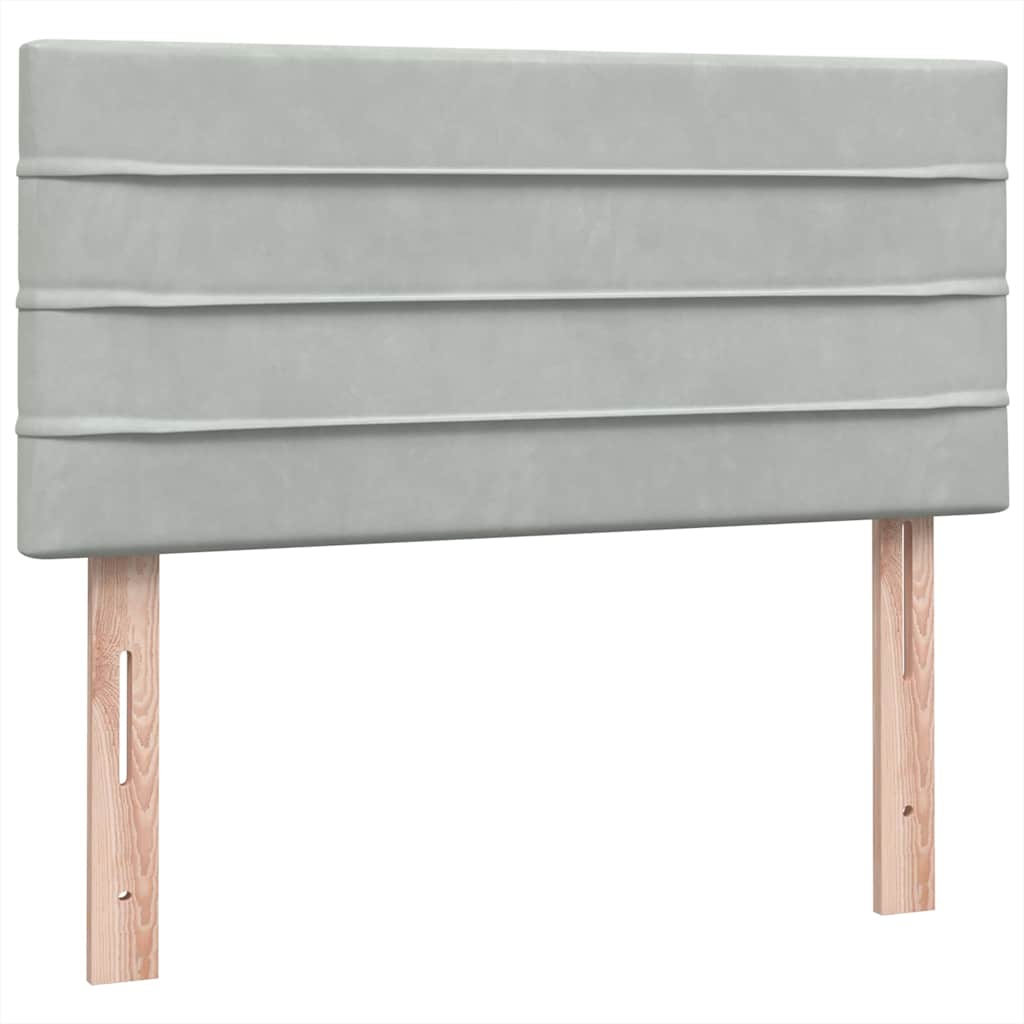 Giroletto a Molle con Materasso Grigio Chiaro 80x210 cm Velluto | homemem39