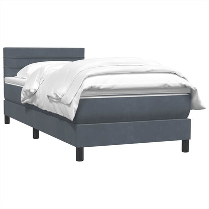 Giroletto a Molle con Materasso Grigio Scuro 80x210 cm Velluto | homemem39