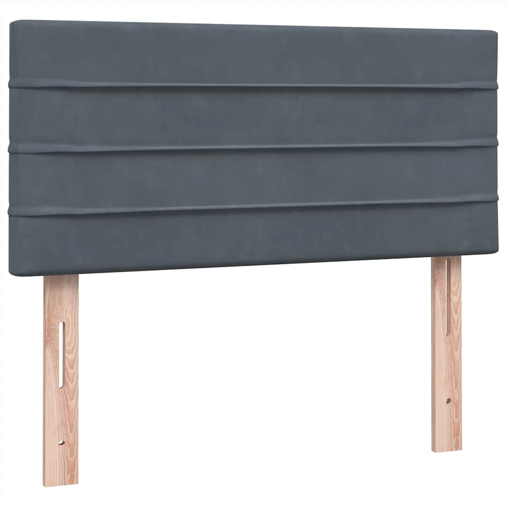 Giroletto a Molle con Materasso Grigio Scuro 80x210 cm Velluto | homemem39