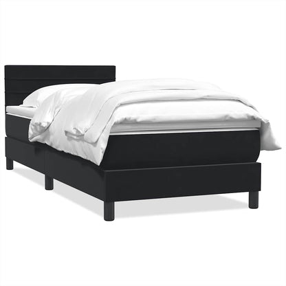 Giroletto a Molle con Materasso Nero 90x210 cm in Velluto | homemem39