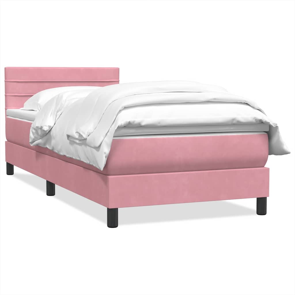 Giroletto a Molle con Materasso Rosa 90x210 cm Velluto | homemem39