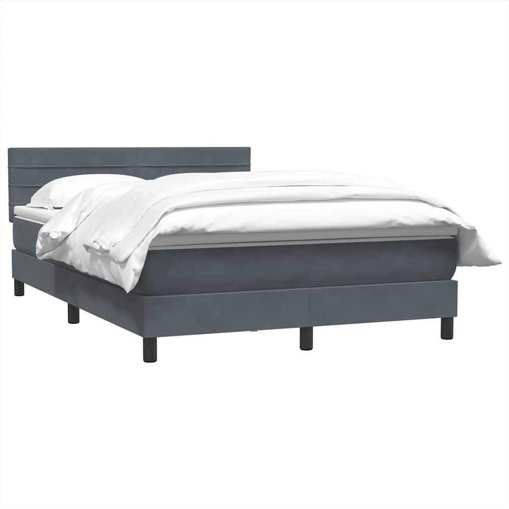 Giroletto a Molle con Materasso Grigio Scuro 160x210 cm Velluto | homemem39