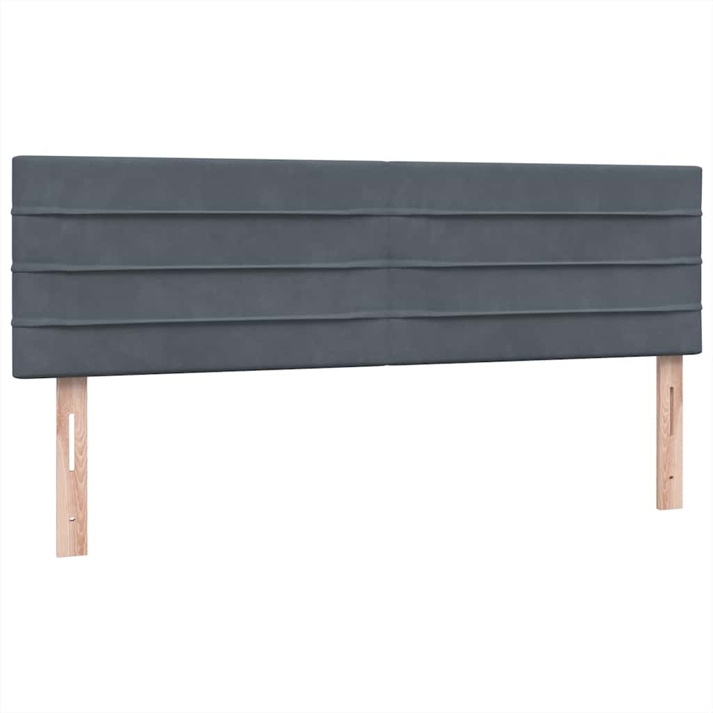Giroletto a Molle con Materasso Grigio Scuro 160x210 cm Velluto | homemem39