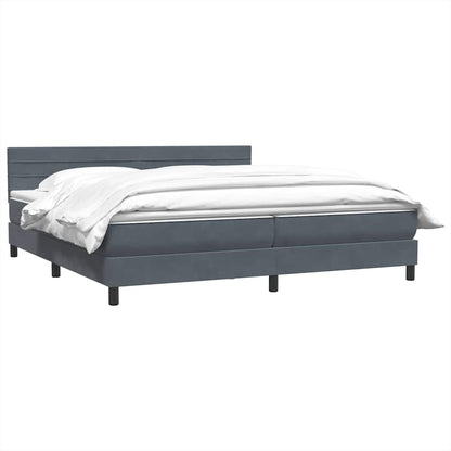 Giroletto a Molle con Materasso Grigio Scuro 180x210 cm Velluto | homemem39