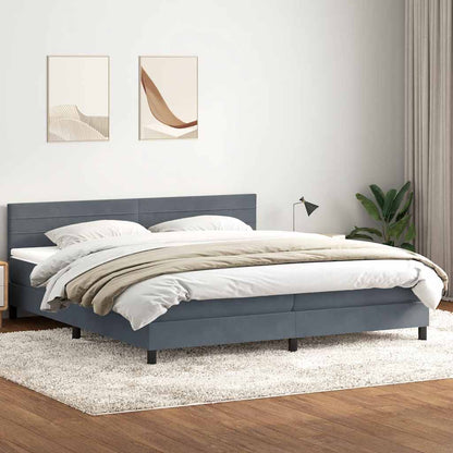 Giroletto a Molle con Materasso Grigio Scuro 180x210 cm Velluto | homemem39