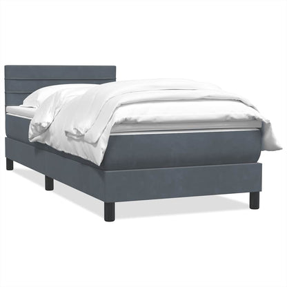 Giroletto a Molle con Materasso Grigio Scuro 90x220 cm Velluto | homemem39
