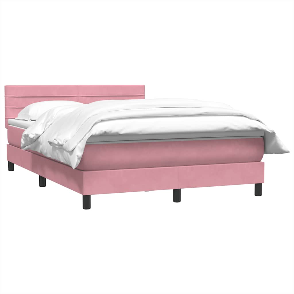 Giroletto a Molle con Materasso Rosa 140x220 cm in Velluto | homemem39