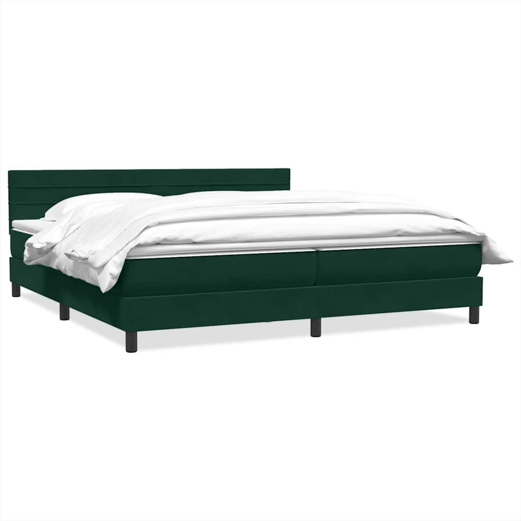 Giroletto a Molle con Materasso Verde Scuro 180x220 cm Velluto | homemem39