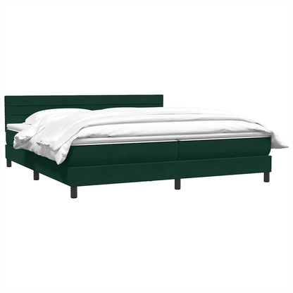 Giroletto a Molle con Materasso Verde Scuro 180x220 cm Velluto | homemem39