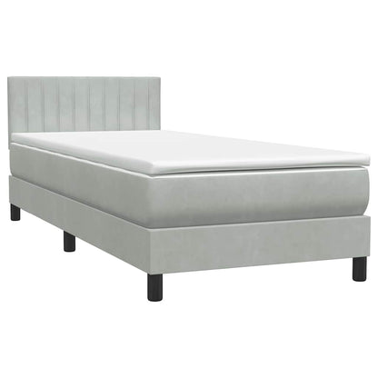 Giroletto a Molle con Materasso Grigio Chiaro 80x210 cm Velluto | homemem39