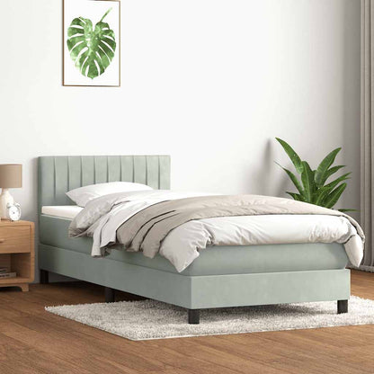 Giroletto a Molle con Materasso Grigio Chiaro 80x210 cm Velluto | homemem39