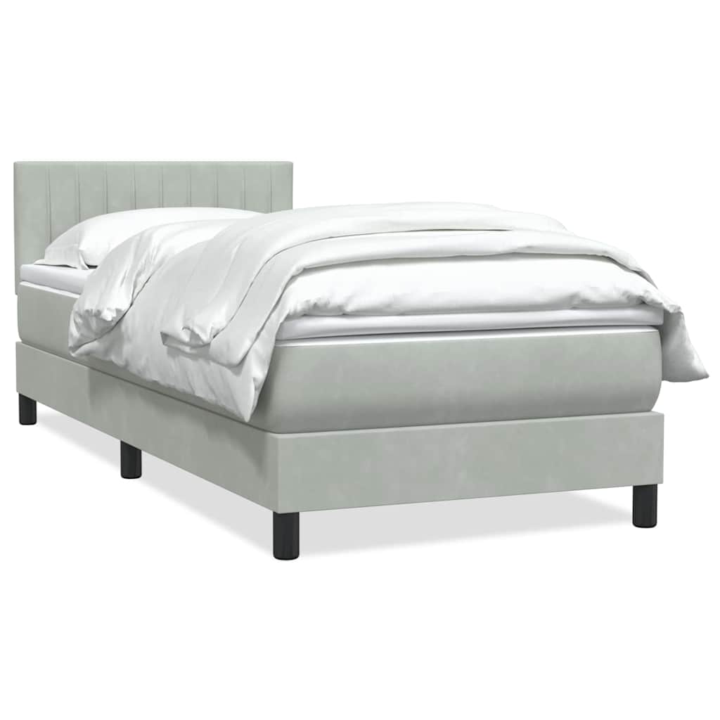 Giroletto a Molle con Materasso Grigio Chiaro 80x210 cm Velluto | homemem39