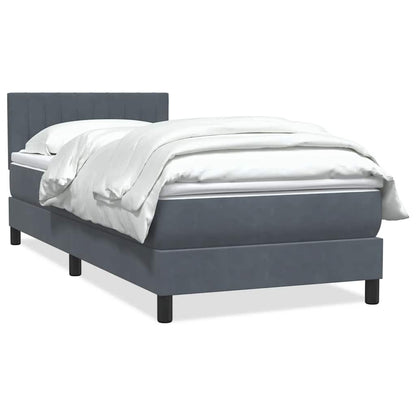 Giroletto a Molle con Materasso Grigio Scuro 80x210 cm Velluto | homemem39