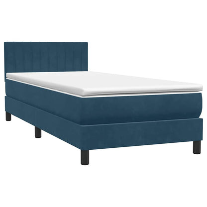 Giroletto a Molle con Materasso Blu Scuro 80x210 cm Velluto | homemem39