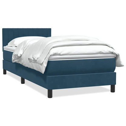 Giroletto a Molle con Materasso Blu Scuro 80x210 cm Velluto | homemem39