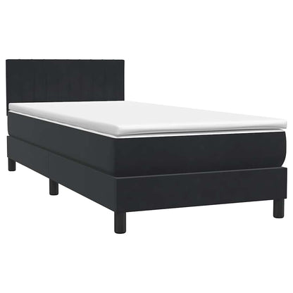 Giroletto a Molle con Materasso Nero 90x210 cm in Velluto | homemem39