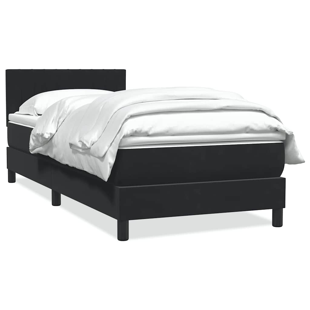 Giroletto a Molle con Materasso Nero 90x210 cm in Velluto | homemem39