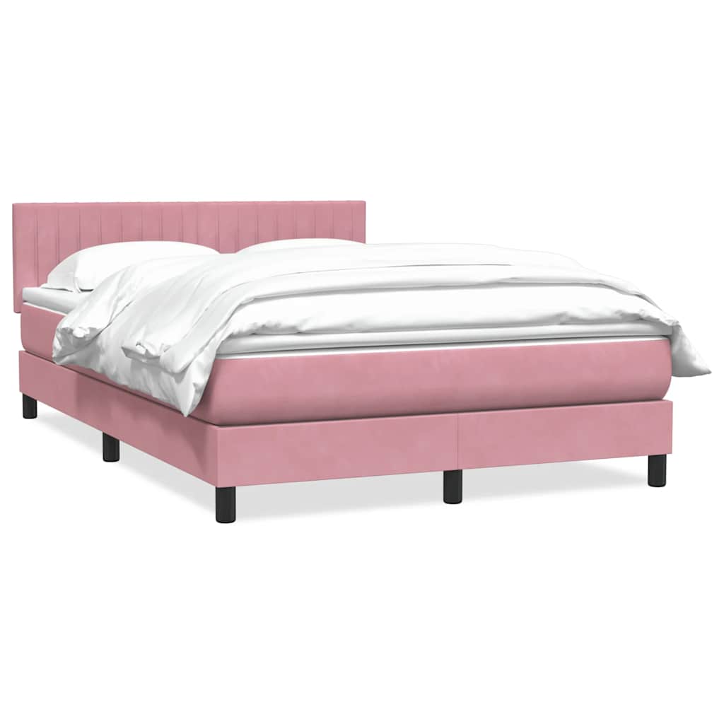 Giroletto a Molle con Materasso Rosa 140x210 cm in Velluto | homemem39