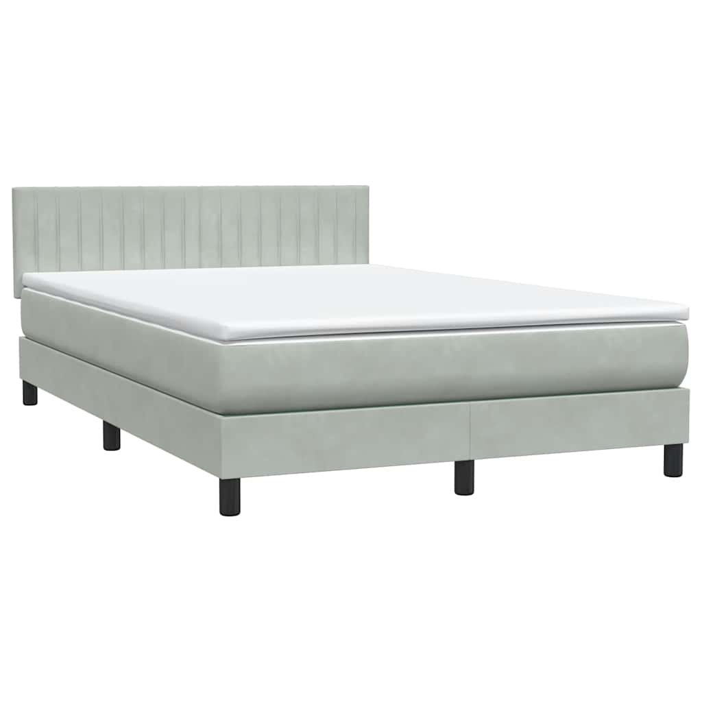 Giroletto a Molle con Materasso Grigio Chiaro 160x210cm Velluto | homemem39