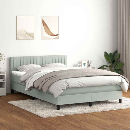 Giroletto a Molle con Materasso Grigio Chiaro 160x210cm Velluto | homemem39
