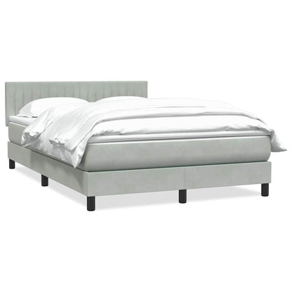 Giroletto a Molle con Materasso Grigio Chiaro 160x210cm Velluto | homemem39