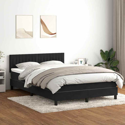 Giroletto a Molle con Materasso Nero 160x210 cm in Velluto | homemem39