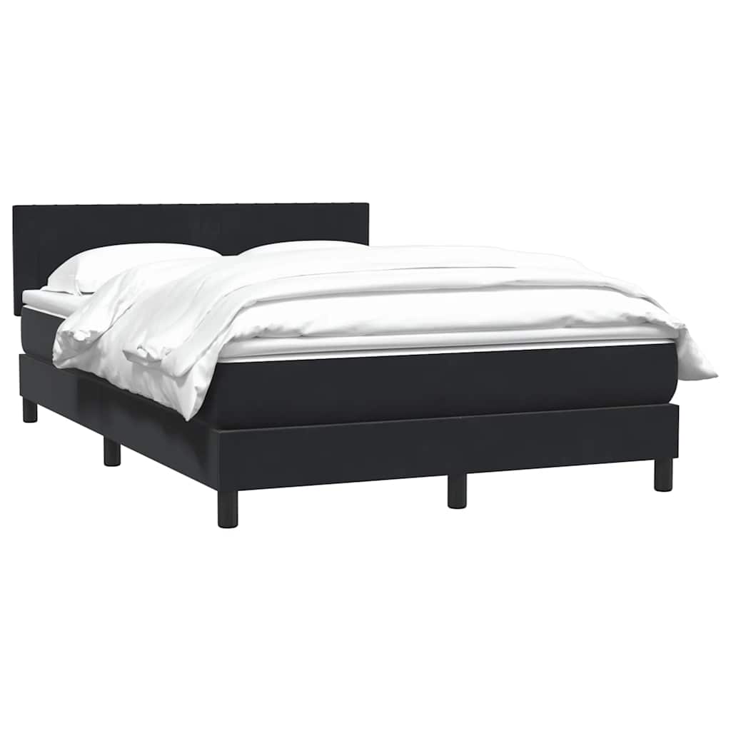 Giroletto a Molle con Materasso Nero 160x210 cm in Velluto