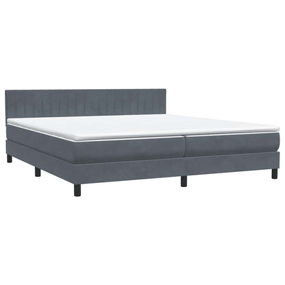 Giroletto a Molle con Materasso Grigio Scuro 180x210 cm Velluto | homemem39