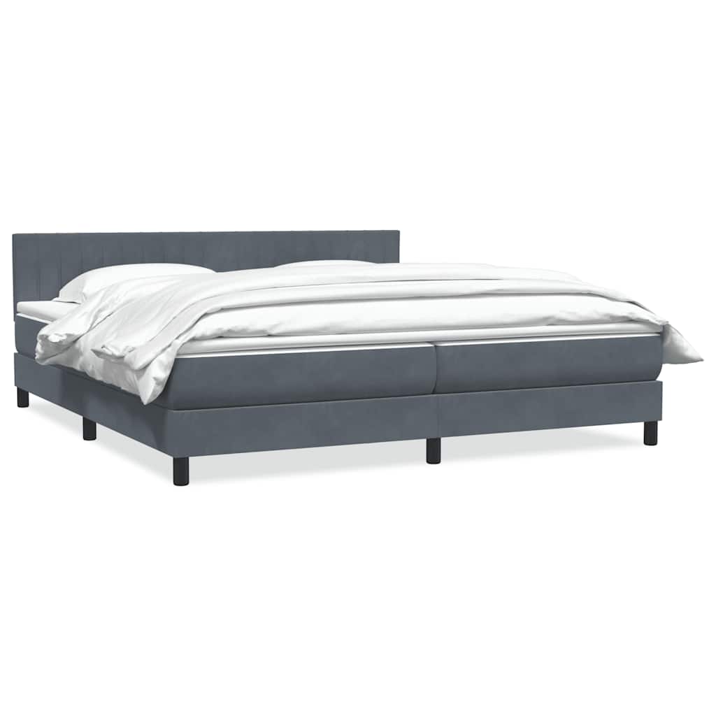 Giroletto a Molle con Materasso Grigio Scuro 180x210 cm Velluto | homemem39