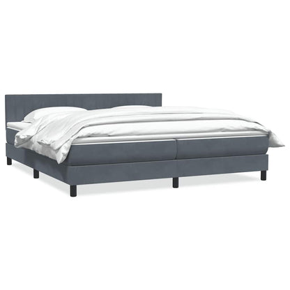 Giroletto a Molle con Materasso Grigio Scuro 180x210 cm Velluto | homemem39