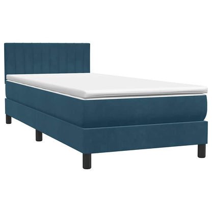 Giroletto a Molle con Materasso Blu Scuro 80x220 cm Velluto | homemem39