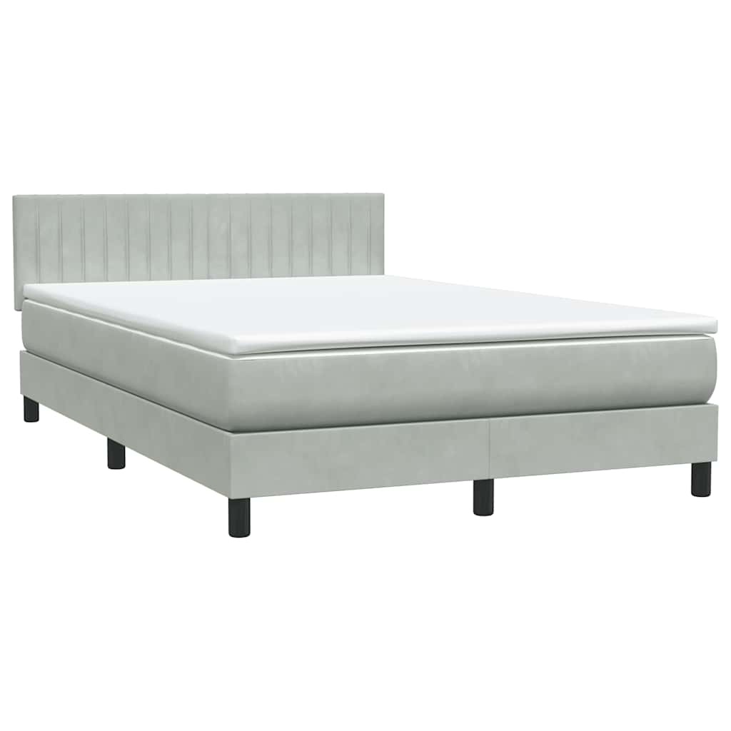 Giroletto a Molle con Materasso Grigio Chiaro 160x220cm Velluto | homemem39