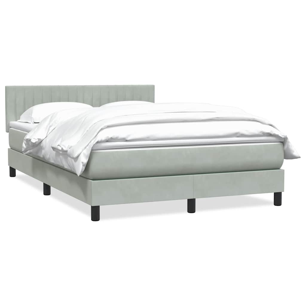 Giroletto a Molle con Materasso Grigio Chiaro 160x220cm Velluto | homemem39