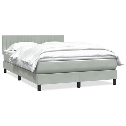 Giroletto a Molle con Materasso Grigio Chiaro 160x220cm Velluto | homemem39