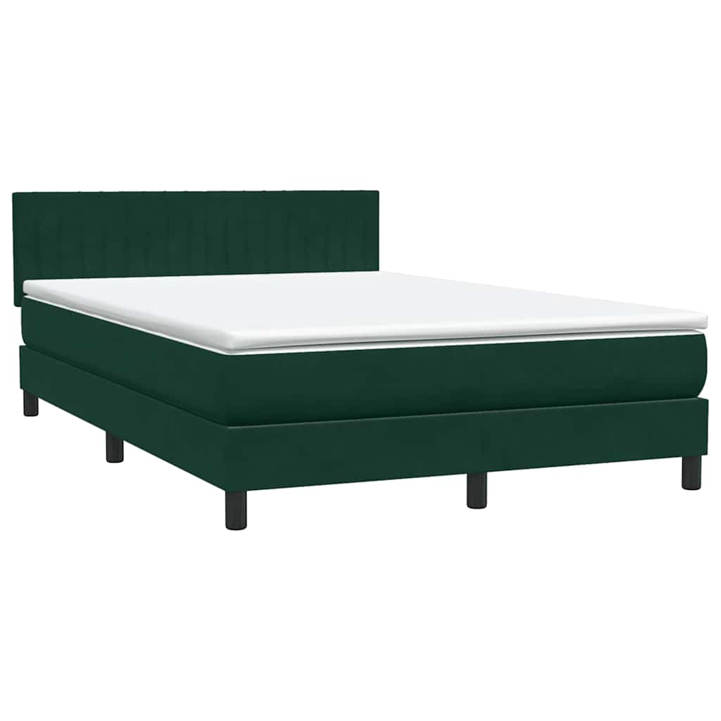 Giroletto a Molle con Materasso Verde Scuro 160x220 cm Velluto | homemem39