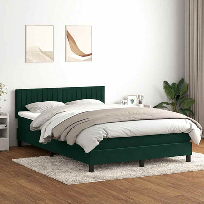 Giroletto a Molle con Materasso Verde Scuro 160x220 cm Velluto | homemem39