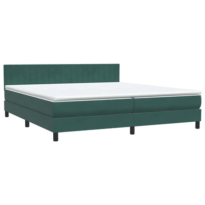 Giroletto a Molle con Materasso Verde Scuro 180x220 cm Velluto | homemem39