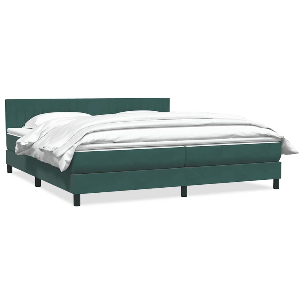 Giroletto a Molle con Materasso Verde Scuro 180x220 cm Velluto | homemem39