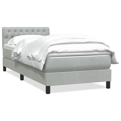 Giroletto a Molle con Materasso Grigio Chiaro 80x210 cm Velluto | homemem39