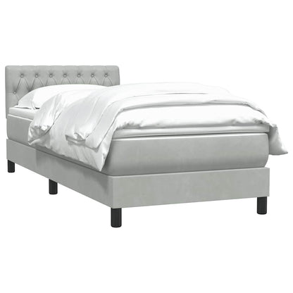 Giroletto a Molle con Materasso Grigio Chiaro 80x210 cm Velluto | homemem39