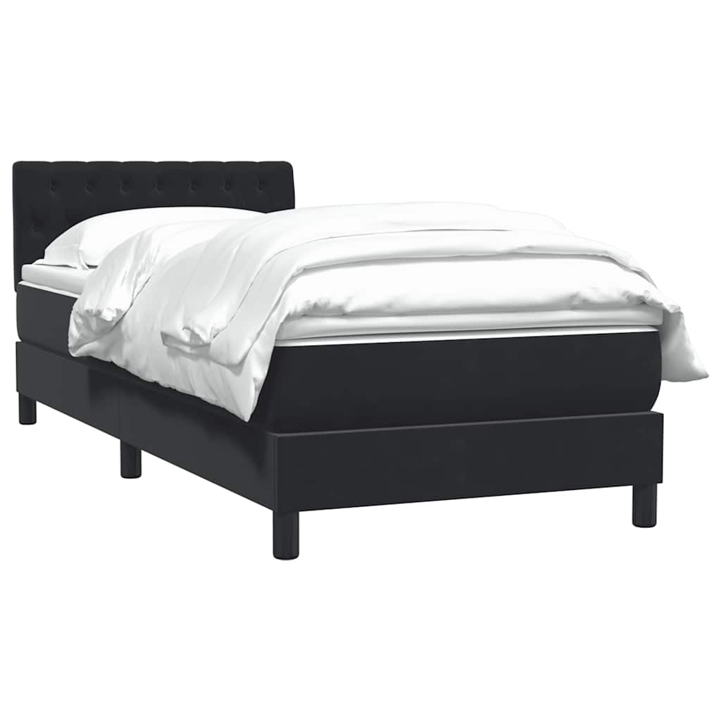 Giroletto a Molle con Materasso Nero 90x210 cm in Velluto | homemem39