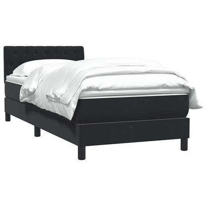 Giroletto a Molle con Materasso Nero 90x210 cm in Velluto | homemem39