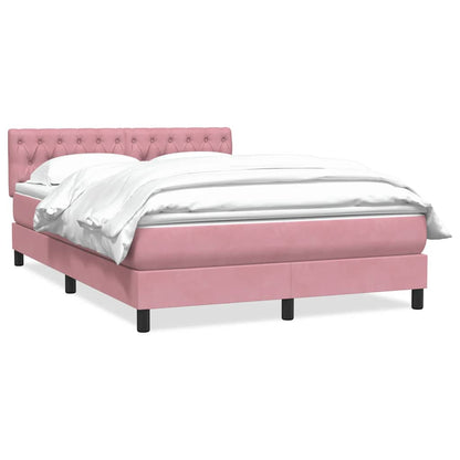 Giroletto a Molle con Materasso Rosa 140x210 cm in Velluto | homemem39
