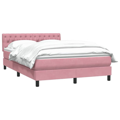 Giroletto a Molle con Materasso Rosa 140x210 cm in Velluto | homemem39