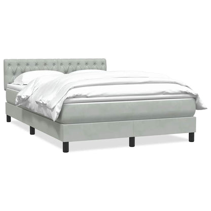Giroletto a Molle con Materasso Grigio Chiaro 160x210cm Velluto | homemem39