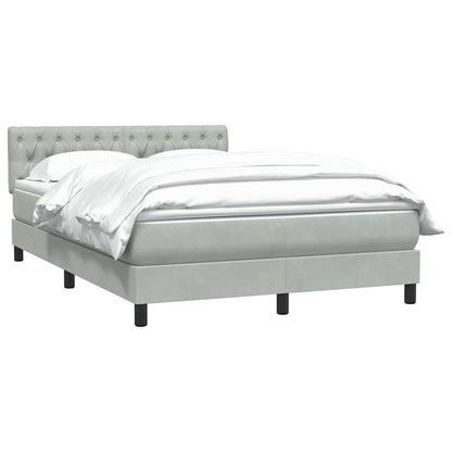 Giroletto a Molle con Materasso Grigio Chiaro 160x210cm Velluto | homemem39