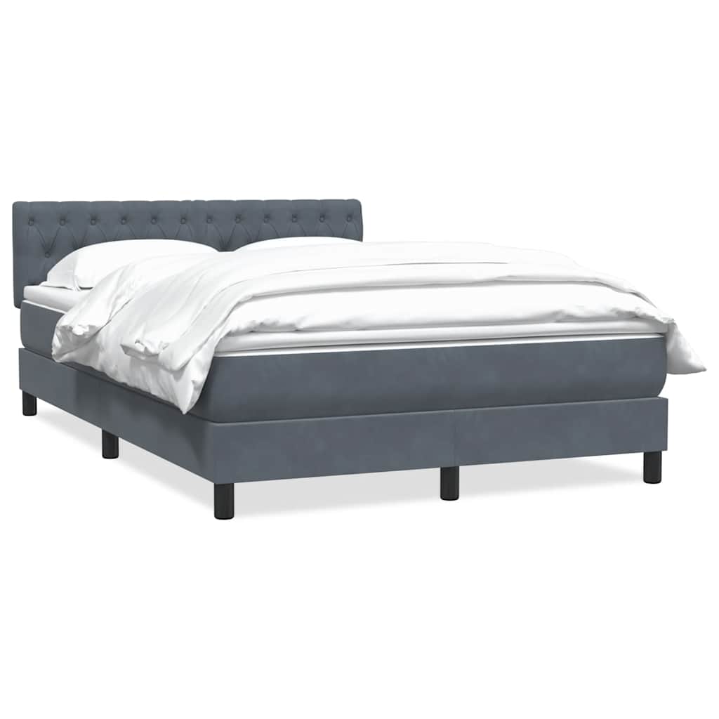 Giroletto a Molle con Materasso Grigio Scuro 160x210 cm Velluto | homemem39