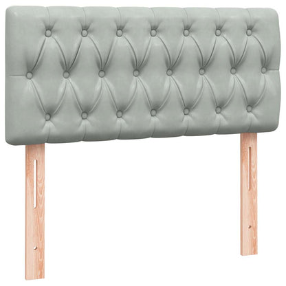 Giroletto a Molle con Materasso Grigio Chiaro 80x220 cm Velluto | homemem39