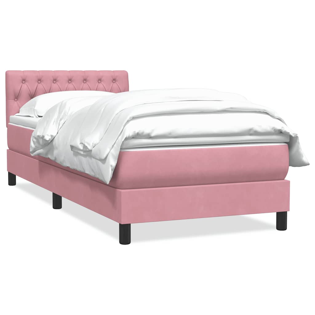 Giroletto a Molle con Materasso Rosa 90x220 cm Velluto | homemem39