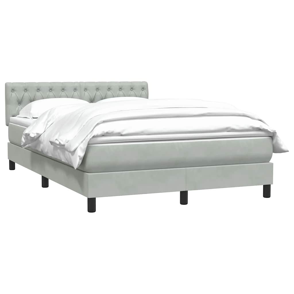Giroletto a Molle con Materasso Grigio Chiaro 160x220cm Velluto | homemem39